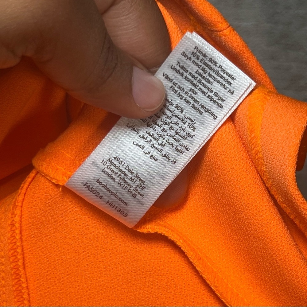 Karen Millen Neon Orange Figure Form Bodice Zip-Front Sleeveless Tank Top 8 - Picture 9 of 14